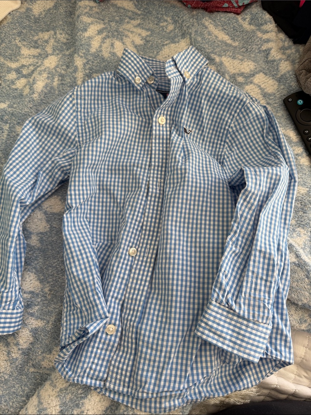 Vineyard Vines Blue and White Gingham Button-Down Shirt
